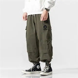 Men's Loose-Fitting Cargo Track Pants - Black - 5XL - Polyester - image 20