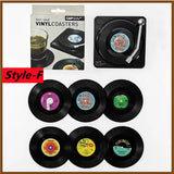 Funki Buys | Coasters | Vinyl Retro Record C... - Black - Vinyl Record Coasters / BPA Free Plastic / 4.13" x 0.98" - image 18