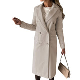 Funki Buys | Jackets | Women's Double Breasted Long Overcoat
