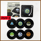 Funki Buys | Coasters | Vinyl Retro Record C... - Black - Vinyl Record Coasters / BPA Free Plastic / 4.13" x 0.98" - image 19