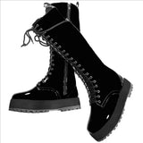 Women's Men's Knee High Lace Up Boots - Black - Suede 1 / Knee High Boots - 48 B - PU Leather - image 43