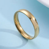 Unisex Titanium Gold Silver Rainbow Rings - Gold - 4mm Ring - 13 - Stainless Steel - image 9
