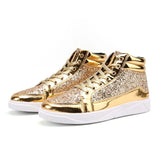 Men's Women's Bling Lace Up Sneakers - Gold - Bling Sneakers - 9.5 B - PU Leather - image 37