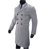 Men's Stylish Business Casual Overcoat - Grey - Jacket - 2XL - Polyester - image 13