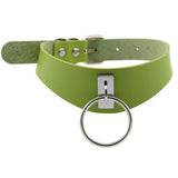 Women's Cosplay Dog Collar Choker - Green - Circle Choker - Medium - PU Leather - image 8