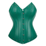 Women's Faux Leather Fitted Corset - Black - Zip Up Corset - 7XL - PU Leather - image 18