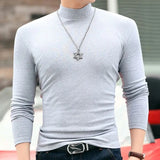 Men's Women's Slim Fit Mock Neck Shirts - Light Grey - Skivvy - 6XL - Polyester - image 31