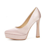 Women's Elegant Satin High Heel Pumps - Pink - 1 / 12cm Heel - 41 B - PU Patent Leather - image 8