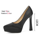 Women's Elegant Satin High Heel Pumps - Pink - 1 / 12cm Heel - 41 B - PU Patent Leather - image 43