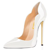 Women's Colored Checkered Patent High Heels - White - 12cm Heel - 44 B - PU Leather - image 27
