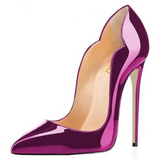 Women's Colored Checkered Patent High Heels - Black/White - 12cm Heel - 44 B - PU Leather - image 14