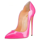 Women's Colored Checkered Patent High Heels - Pink - 12cm Heel - 44 B - PU Leather - image 20