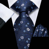 Funki Buys | Neckties | Men's 2 Pcs Floral Silk Tie Set