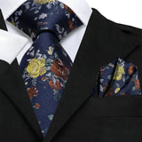 Funki Buys | Neckties | Men's 2 Pcs Floral Silk Tie Set
