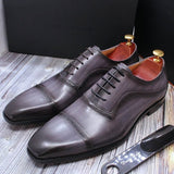 Men's Elegant Leather Oxford Brogue Shoe - Black - Formal Shoes - 12 B - Genuine Leather - image 34