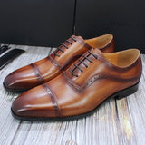 Men's Elegant Leather Oxford Brogue Shoe - Black - Formal Shoes - 12 B - Genuine Leather - image 5