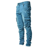 Men's Slim Fit Skinny Denim Jeans - Blue - Skinny Jeans - 4XL - Polyester Denim - image 28