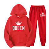 Women's Thickened Hooded Sweat Suit - Red - 3XL - Polyester - image 22