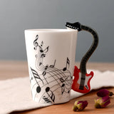 Funki Buys | Mugs | Guitar Handle Mug Hand-Painte... - Black - A / Electric Guitar / Upright Notes / 220ml / Glass - image 21