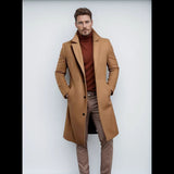 Men's Elegant 3/4 Casual Business Coats - Khaki - Jacket - 3XL - Polyester - image 3