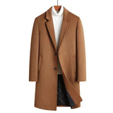 Men's Luxury Wool Blend Trench Coats - Tan / Trench Coat - 4XL - Polyester - image 43