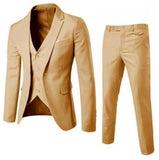 Men's Classic 3 Pcs Formal Wedding Suit - Wine Red - Suit - 6XL - Polyester - image 16