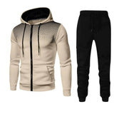Men's Sporty Track Suit Sets 2Pcs - Beige - Activewear Set - 3XL - Polyester - image 16