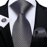 Funki Buys | Neckties | Men's 3 Pcs Silver Grey Formal Tie Set