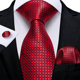 Funki Buys | Neckties | Men's 3 Pcs Burgundy Red Luxury Tie Sets