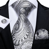 Funki Buys | Neckties | Men's 3 Pcs Silver Grey Formal Tie Set