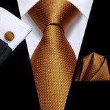 Funki Buys | Neckties | Men's 3 Pcs Bronze Geometric Tie Set