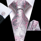 Funki Buys | Neckties | Men's 3 Pcs Pink Floral Luxury Tie Set