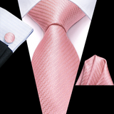 Funki Buys | Neckties | Men's 3 Pcs Pink Geometric Tie Set