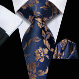 Funki Buys | Neckties | Men's 2 Pcs Floral Silk Tie Set
