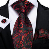 Funki Buys | Neckties | Men's 3 Pcs Burgundy Red Luxury Tie Sets