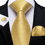 Men's 3 Pcs Luxury Gold Paisley Tie Sets - Gold - LDSN7709 - One Size - Silk - image 15