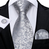 Funki Buys | Neckties | Men's 3 Pcs Silver Grey Formal Tie Set