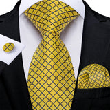 Men's 3 Pcs Luxury Gold Paisley Tie Sets - Gold - LDSN7944 - One Size - Silk - image 12