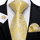 Men's 3 Pcs Luxury Gold Paisley Tie Sets - Gold - LDSN7996 - One Size - Silk - image 10