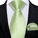 Funki Buys | Neckties | Men's 3 Pcs Green Satin Sheen Tie Set
