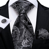 Funki Buys | Neckties | Men's 3 Pcs Formal Black Gray Tie Set