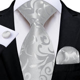 Funki Buys | Neckties | Men's 3 Pcs Silver Grey Formal Tie Set