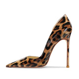 Women's Cut Out Leopard Stilettos - Leopard - 12cm - 43 B - Patent Leather - image 19