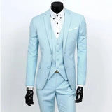 Men's Classic 3 Pcs Formal Wedding Suit - Wine Red - Suit - 6XL - Polyester - image 18