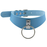 Women's Cosplay Dog Collar Choker - Blue - Circle Choker - Medium - PU Leather - image 10