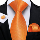 Men's 3 Pcs Stylish Geometric Tie Set - Orange - Necktie / 7981 - One Size - Polyester - image 1
