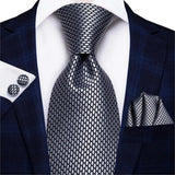 Men's 3 Pcs Slate Gray Formal Tie Set - Gray - 3 Pcs Necktie Set / 1536 - One Size - Polyester/Silk - image 13