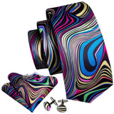 Funki Buys | Neckties | Men's 3 Pcs Vibrant Swirls Formal Tie Set