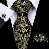 Funki Buys | Neckties | Men's 3 Pcs Light Gold Floral Tie Set