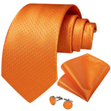 Men's 3 Pcs Stylish Geometric Tie Set - Orange - Necktie / 7981 - One Size - Polyester - image 2